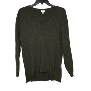 J. Crew‎ Wool Blend Long Sleeve V-Neck Hi-Low Hem Pullover Sweater Small Women